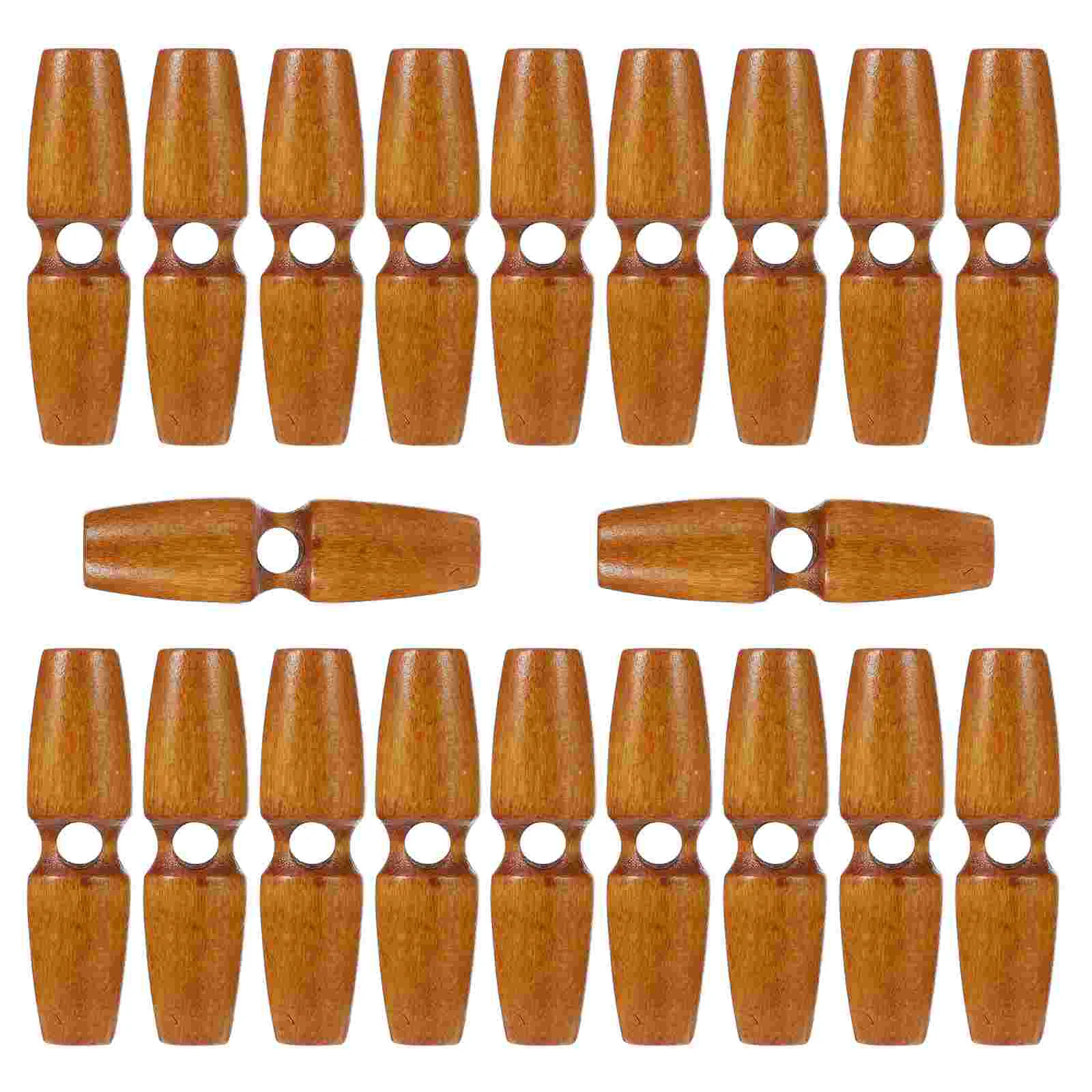 

20 Pcs Wooden Buttons Kids Retro Toggle Woodsy Decor Sewing Hand Big Hole Decorative Horn Bone