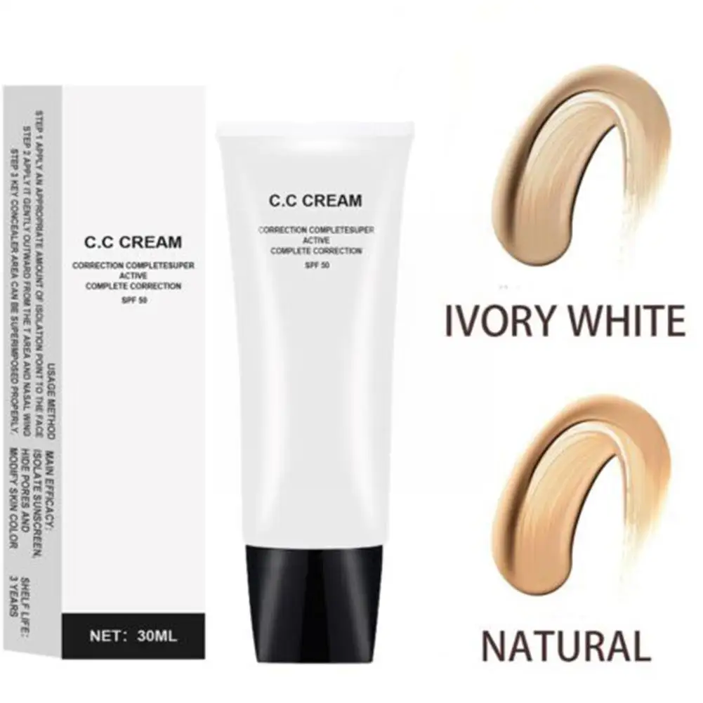 

30ML CC Cream Conceal Imperfection Skin-friendly Brighten Skin Colour Cosmetics Foundation Concealing Cream for Coarse Pore J4S7