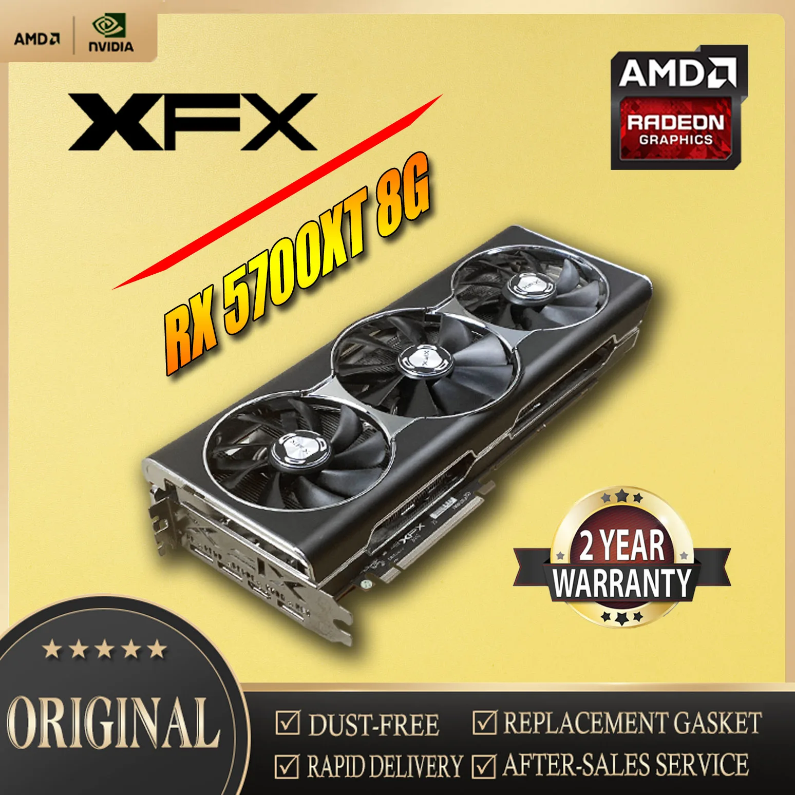 Графические карты XFX RX5700 8G RX5700XT 8 Гб 3Fan Founder AMD 7nm 256bit PCIE4.0X16 видеонастольный ПК