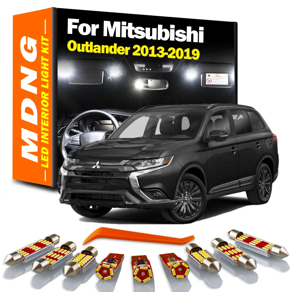 

MDNG 11Pcs Canbus LED Interior Light Kit For Mitsubishi Outlander 2013 2014 2015-2019 Map Dome Trunk Reading License Plate Lamp