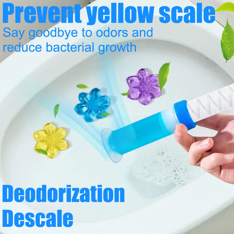 

3Pcs Toilet Cleaner Gel Deodorant Air Freshener Aromatic Flower Needle Detergent Flower Bathroom Fragrance Remove Odors Clean