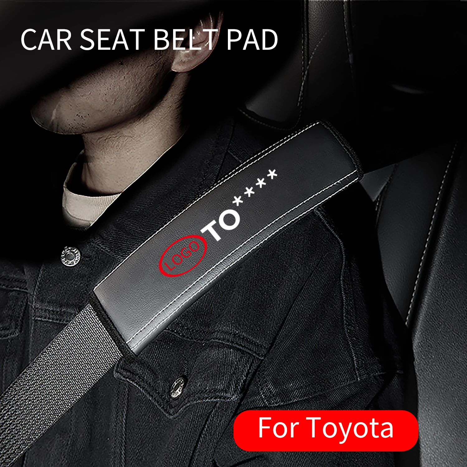 Seat Belt Pads 2PCS Leather Safety Belt Shoulder Cover Protector For Toyota camry 40 corolla e150 prius hilux tacoma prado 150