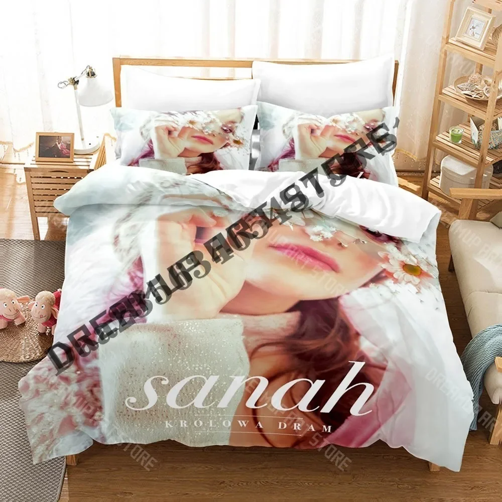 Фото Комплект постельного белья 3D Print Sanah Poland Singer 2026 для взрослых и детей, размеры Single, Twin, Full, Queen, King, с пододеяльником, аниме-дизайн B №4