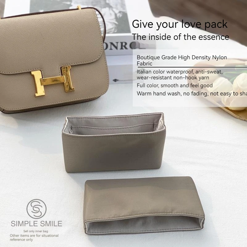 For HERMES Constance 19/24 Make up Organizer Felt Cloth Handbag Organizer Insert Bag Travel Inner Purse Portable Cosmetic Bags