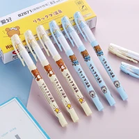 12pcs kawaii cute gel pens set 0 5 mm black ink refill ballpoint pen student writing pens for student school supplies stationery