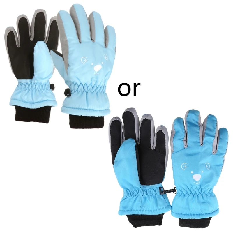 

Детские Лыжные велосипедные перчатки плотные теплые варежки для малышей Симпатичные перчатки с лицом медведя