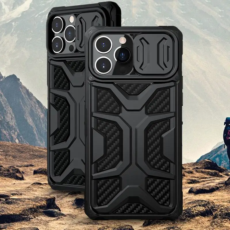 Carbon Fiber Armor Case For Apple Iphone 13 Pro Max Cover Back Panel Heat Dissipation Camerra Protector Coque Iphone13 Funda