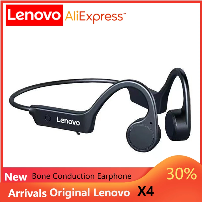

Original Lenovo X4 TWS Bone Conduction Headphone Wireless Headset Sports Waterproof Earphone with Mic Ear-hook Bass Hi-Fi Stereo