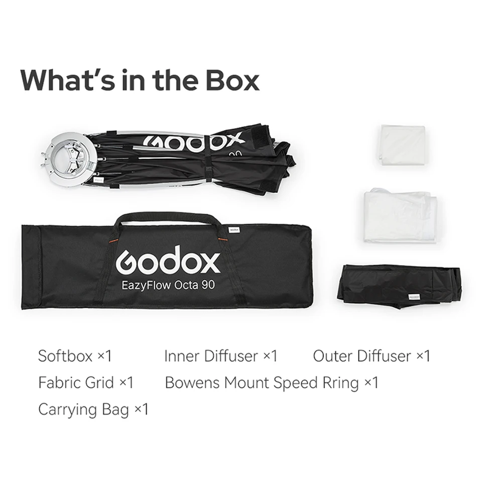 Софтбокс Godox EazyFlow Rect Series прямоугольный складной с быстрым креплением 35*4540*4045*6040*9060*6060*9090*90 см для видеостудии (art.: 3920d9da248ee) - 3920d9da248ee