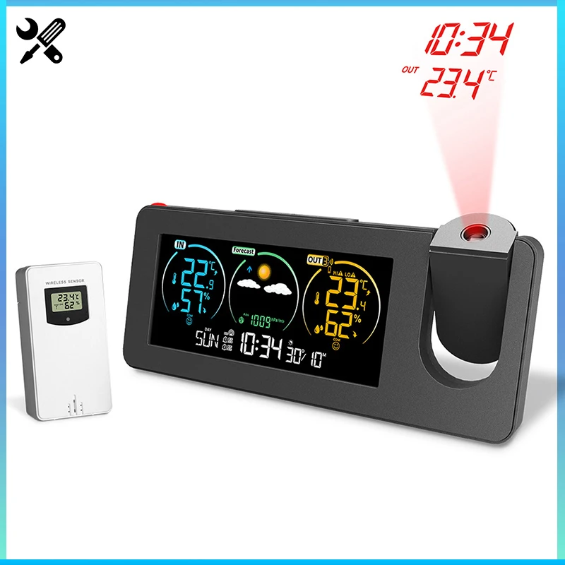 Weather Forecast Indoor Outdoor Color Screen Temperature Hum