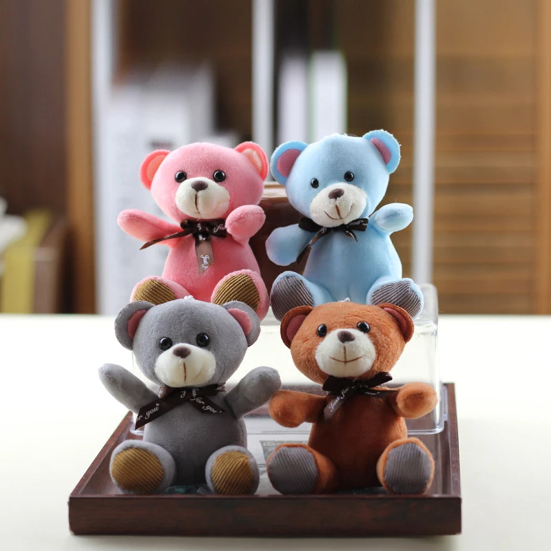 

1PC Cute Bow Tie Teddy Bear Doll Pendent Kawaii Cartoon Soft Stuffed Toys Animal Plush Keychain Car Key Accessories Girls Gift