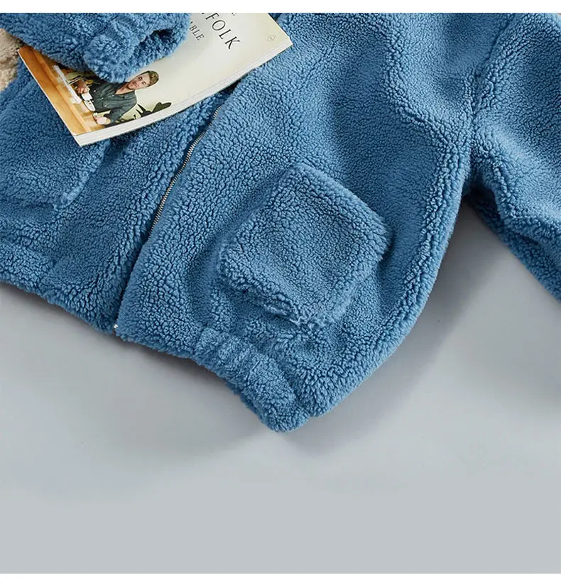 2020 Solid Color Jacket Women Winter Leisure Wool Shearing Coat Women Lamb Wool Faux Fur Hooded Soft Warm Streetwear