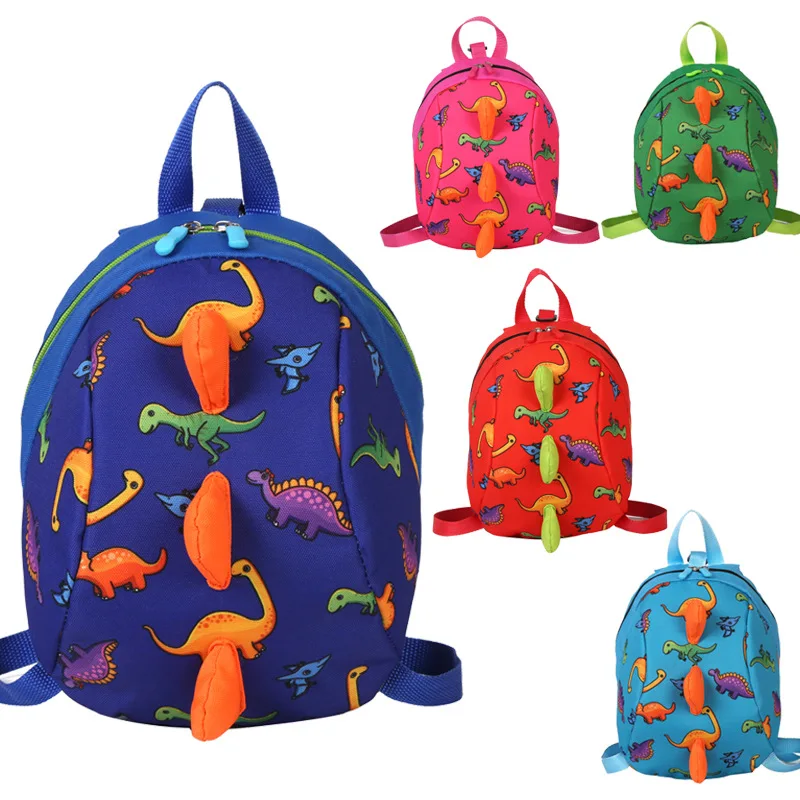 

Nylon Children Backpacks Kindergarten School Bags Toddler Cute Rucksack Cartoon Dinosaur Boys Girls Adjustable Shoulder Straps