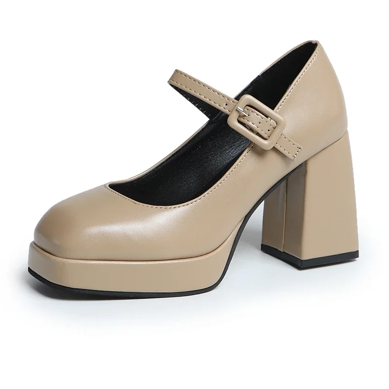 Женская обувь для косплея Мэри Джейн на квадратном каблуке Весна-Осень Глянцевая