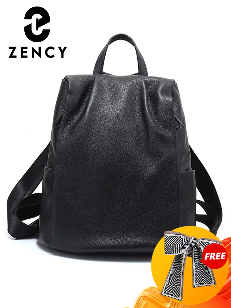 Рюкзак Zency женский из 100% натуральной кожи практичная большая школьная сумка для