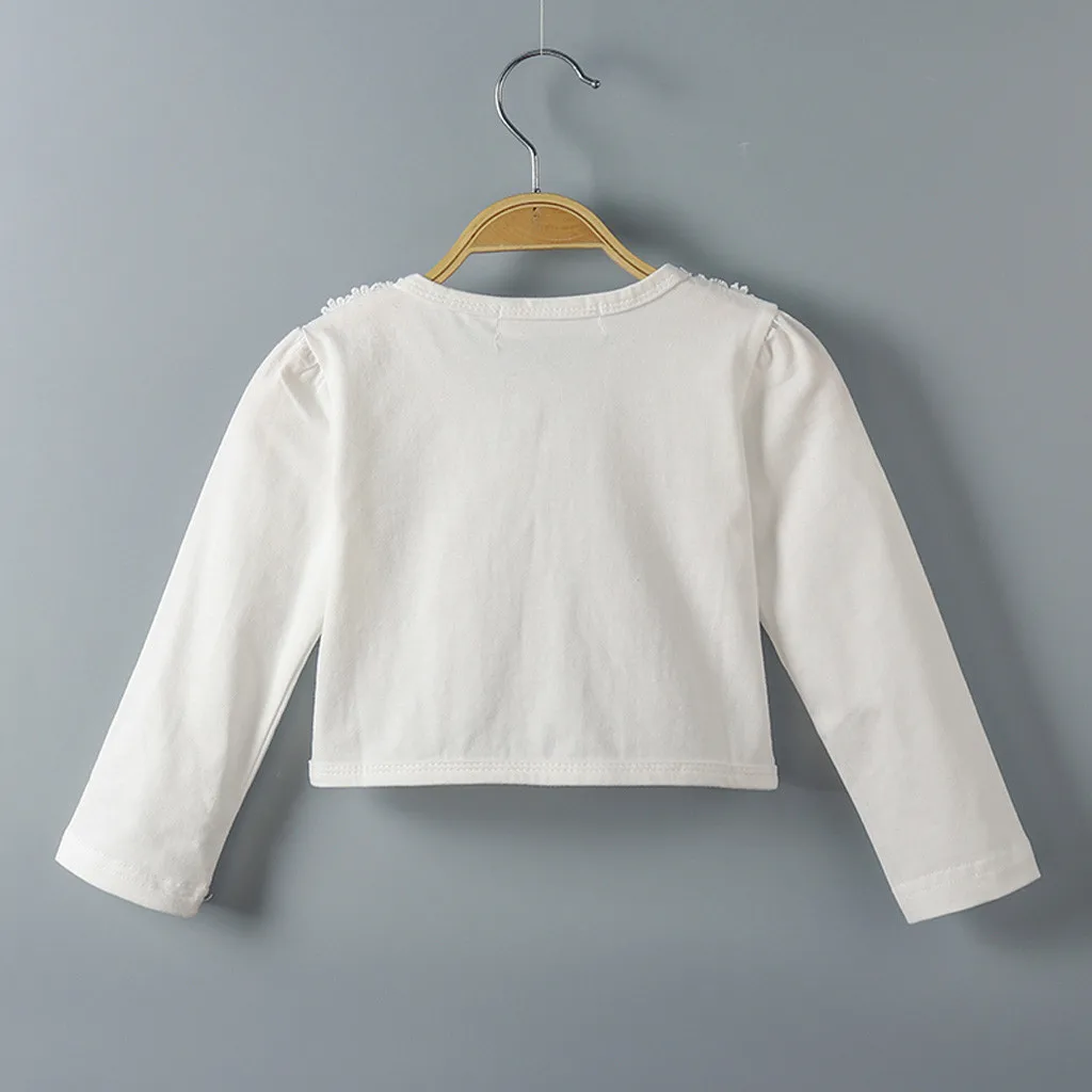 Детский кружевной кардиган-болеро для маленьких девочек 2-8 лет