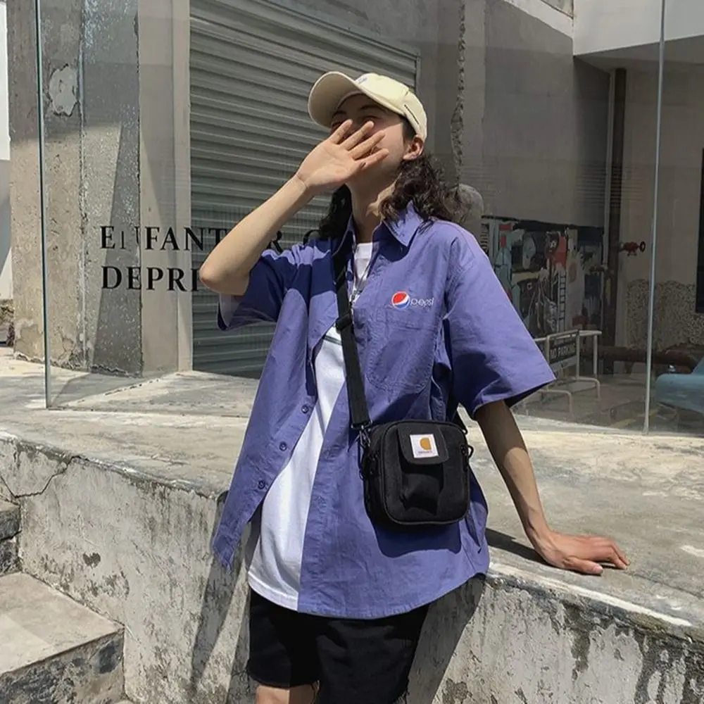 

Messenger Bag Oxford Cloth Crossbody Bag Simple Handbag Hip-hop Canvas Square Bag Shoulder Bag Phone Pouch Students