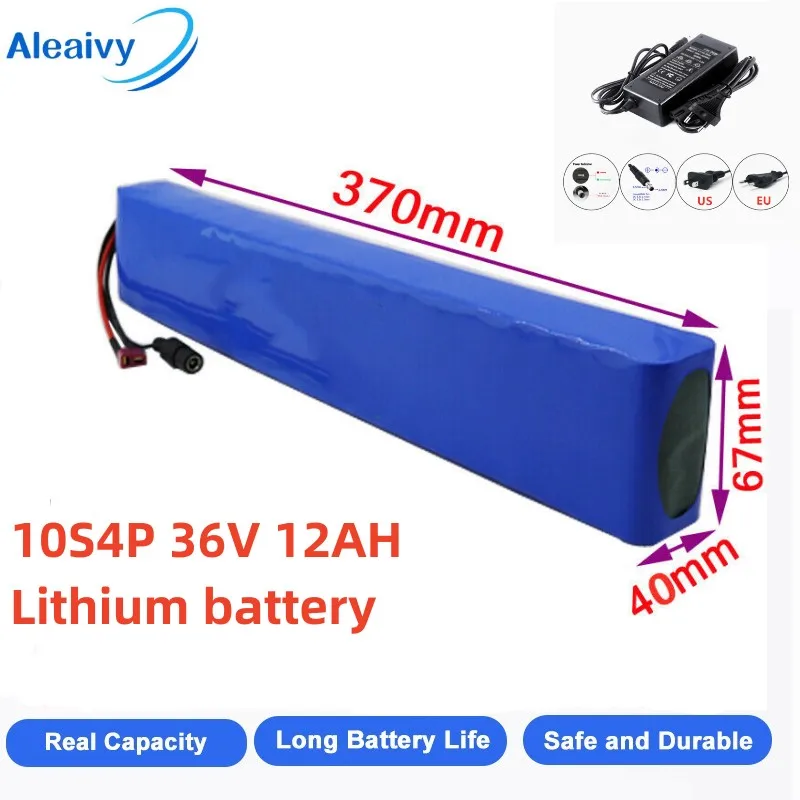 

New 36V 12AH Li-ion Rechargeable Battery Pack for Electric Bicycles, E-bikes, Mopeds & Scooters with 500W Motors and Charger Set