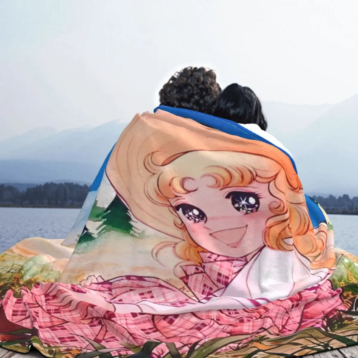 Яркое одеяло кавайные конфеты коралловый флис плюшевое аниме мультяшное супер