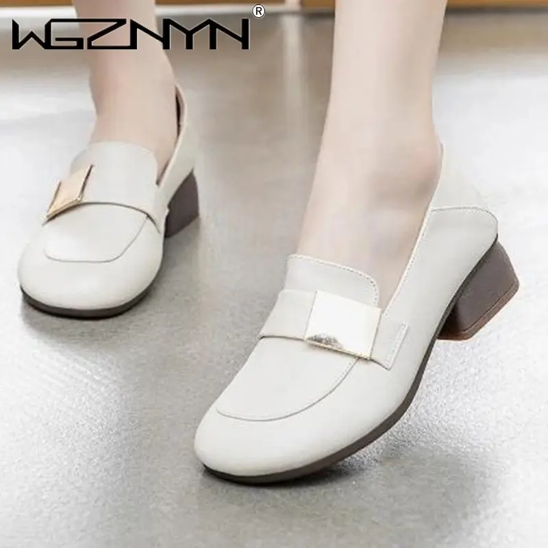 

Shoes Woman Flats Metal Chain Modis Casual Female Sneakers Autumn Clogs Platform Round Toe Dress On Heels Buckle Summer 2023 New
