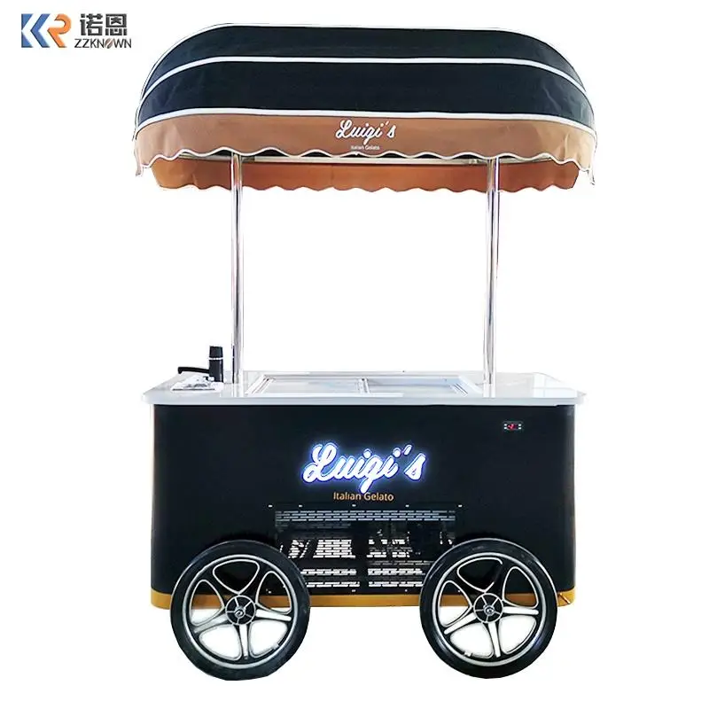 Тележка для мороженого продажа Gelato тележка Push закусок хот-догов