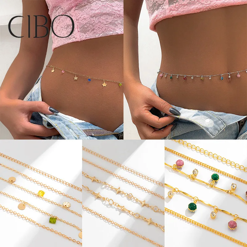 

Европейские и американские ювелирные изделия нишевая кисточка звезда цвет имитация кристалла поясная цепочка универсальный металлически...