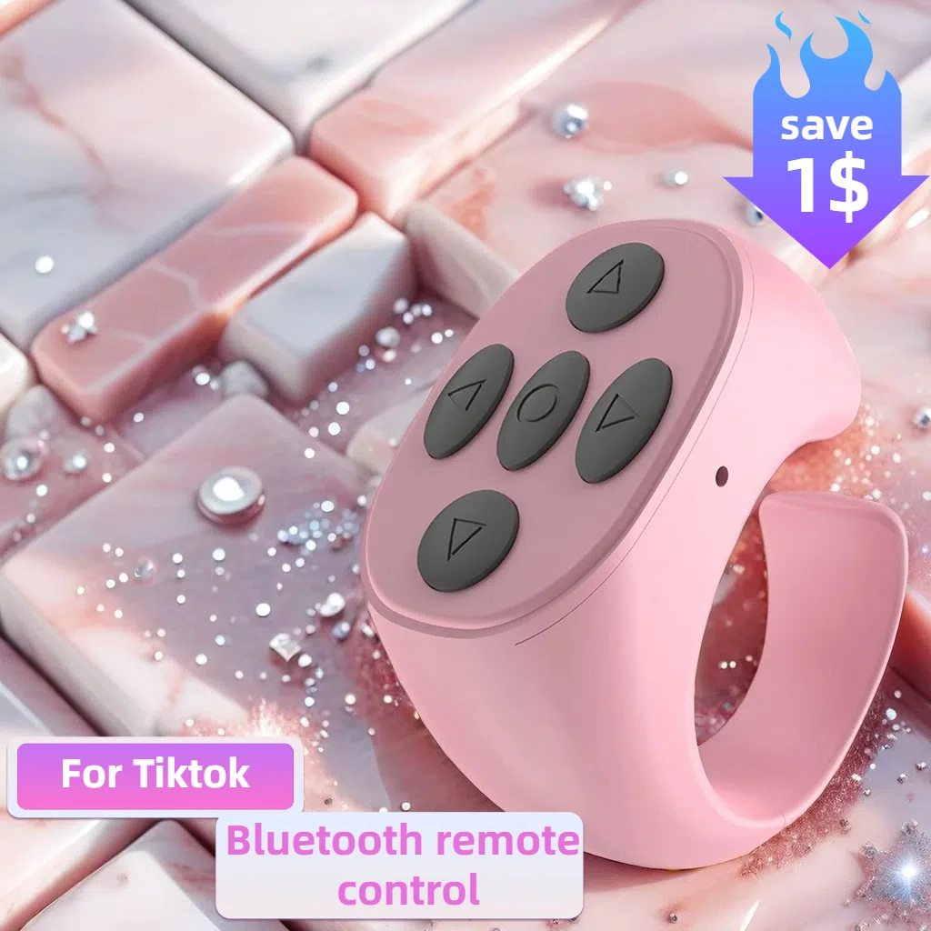 2024 New Wireless Bluetooth Mobile Selfie Lazy Artifac Photo Turn Page Controller Tiktok Remote Control Ring
