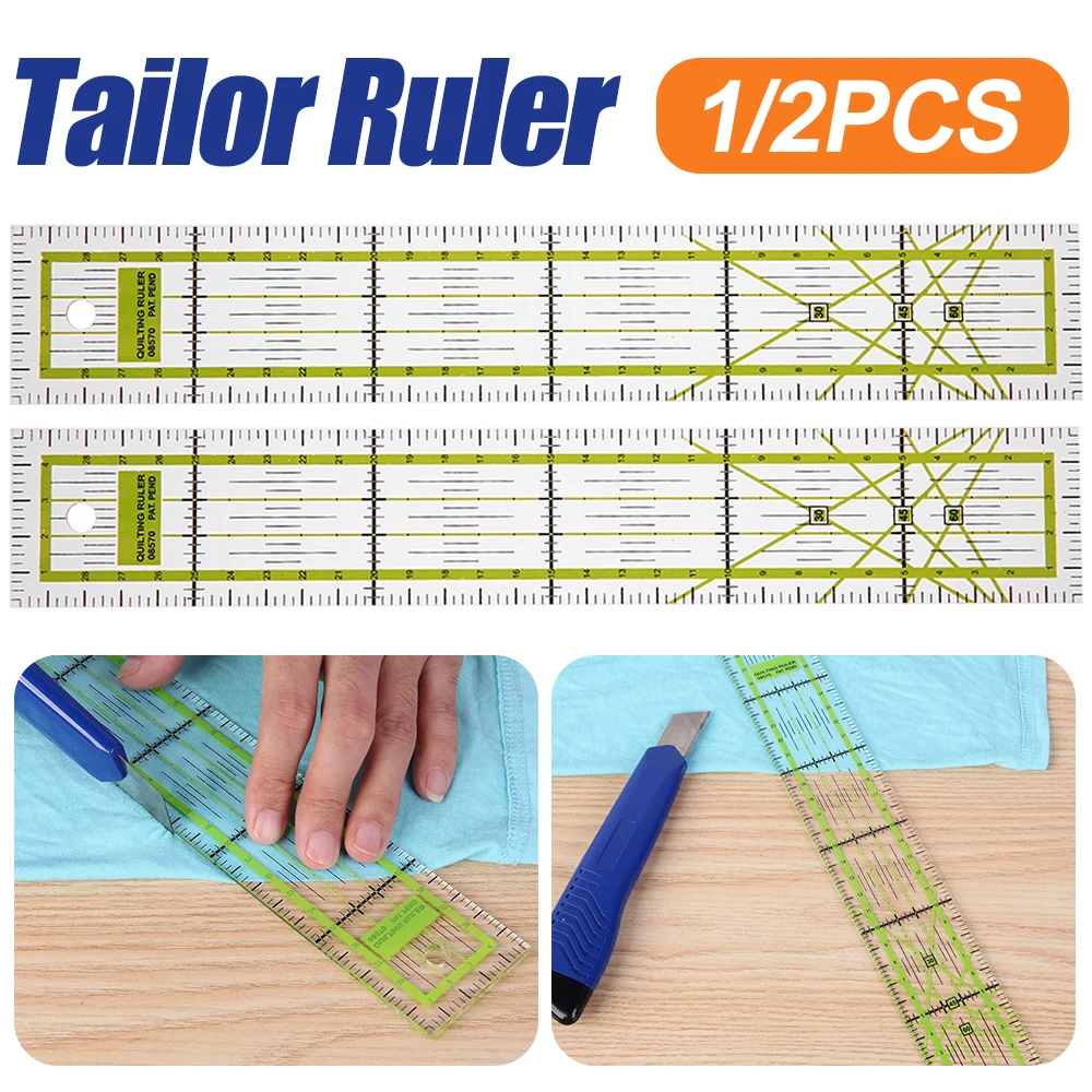 

1Pcs 5*30cm Double-color Ruler Patchwork Feet Tailor Yardstick Cutting Quilting DIY Sewing Tools stationery drawing Ruler