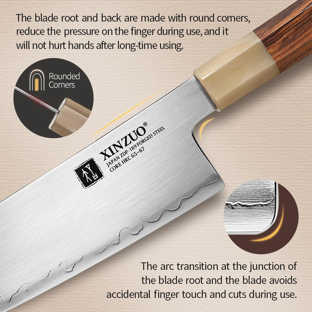Набор ножей XINZUO ZDP189 Многофункциональный кухонный резец из композитной стали с