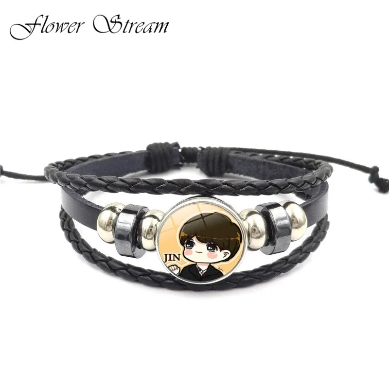 Модный браслет Искусственный драгоценный камень кожаный плетеный ручной работы