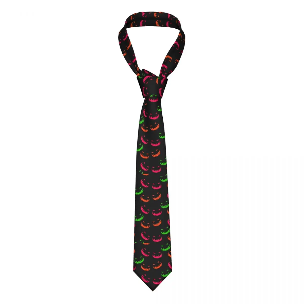 

Spooky Halloween Tie Colorful Pumpkin Blouse Printed Neck Ties Office 8CM Gift Man Cravat