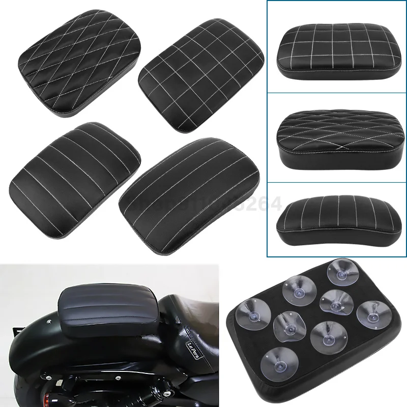 

Motorcycle 8 Suction Seat Rear Passenger Cushion Pillion Pad For Harley Dyna Sportster Softail Touring Cruiser Chopper Custom