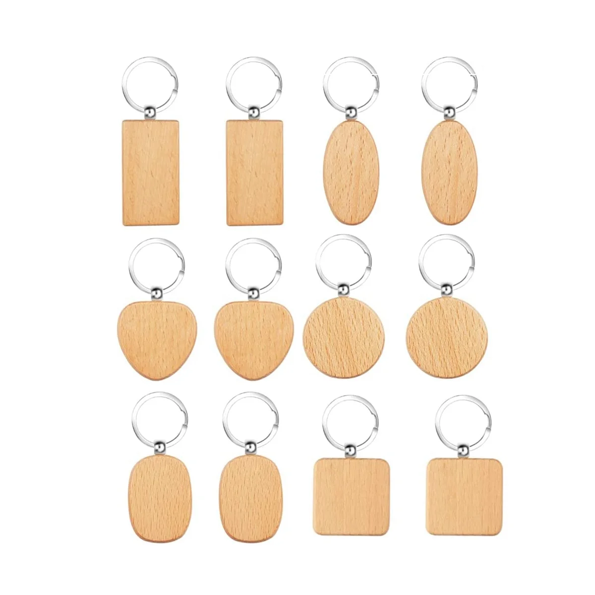 

Wooden Key Ring Blank Wooden Key Chain DIY Personalized Wood Key Ring for DIY Crafts Decorations Gifts Pyrography Design