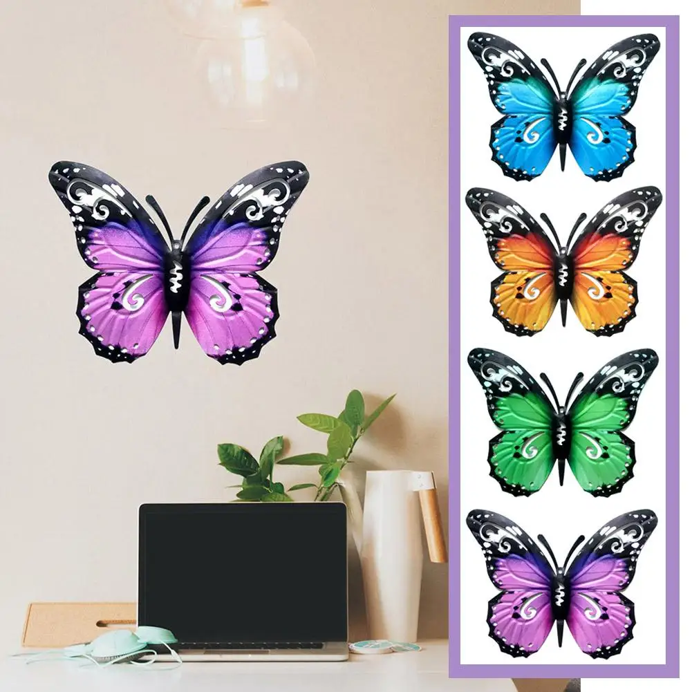 

Simulated Butterfly Wall Hanging Iron Crafts Metal Wall Sculptures Art Decorations For Kitchen Living Room Bedroom E9E9