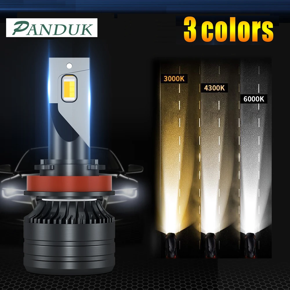 Лампа PANDUK для автомобильных фар, 9005 лм, двухцветная, 9006 K, 6000K, 3000K, 4300K