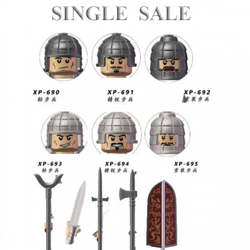 

KT1093 Medieval Soldier Mini Action Figures Blocks Light Infantry Bricks Building Blocks Diy Assembled Model Educational Toys