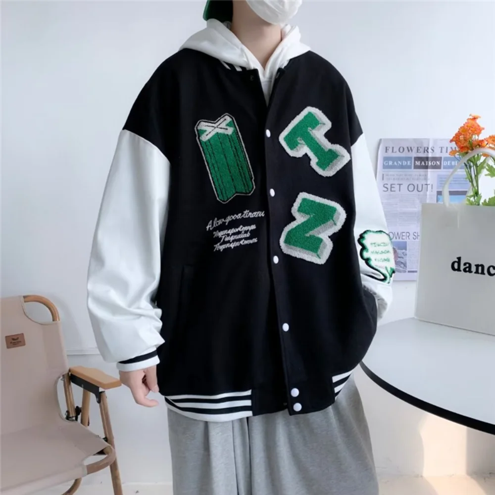

Autumn and Winter 2022 New Men's Coat Logo Embroidery Jacket Fashion Loose Stitch Match with Baseball Jacket