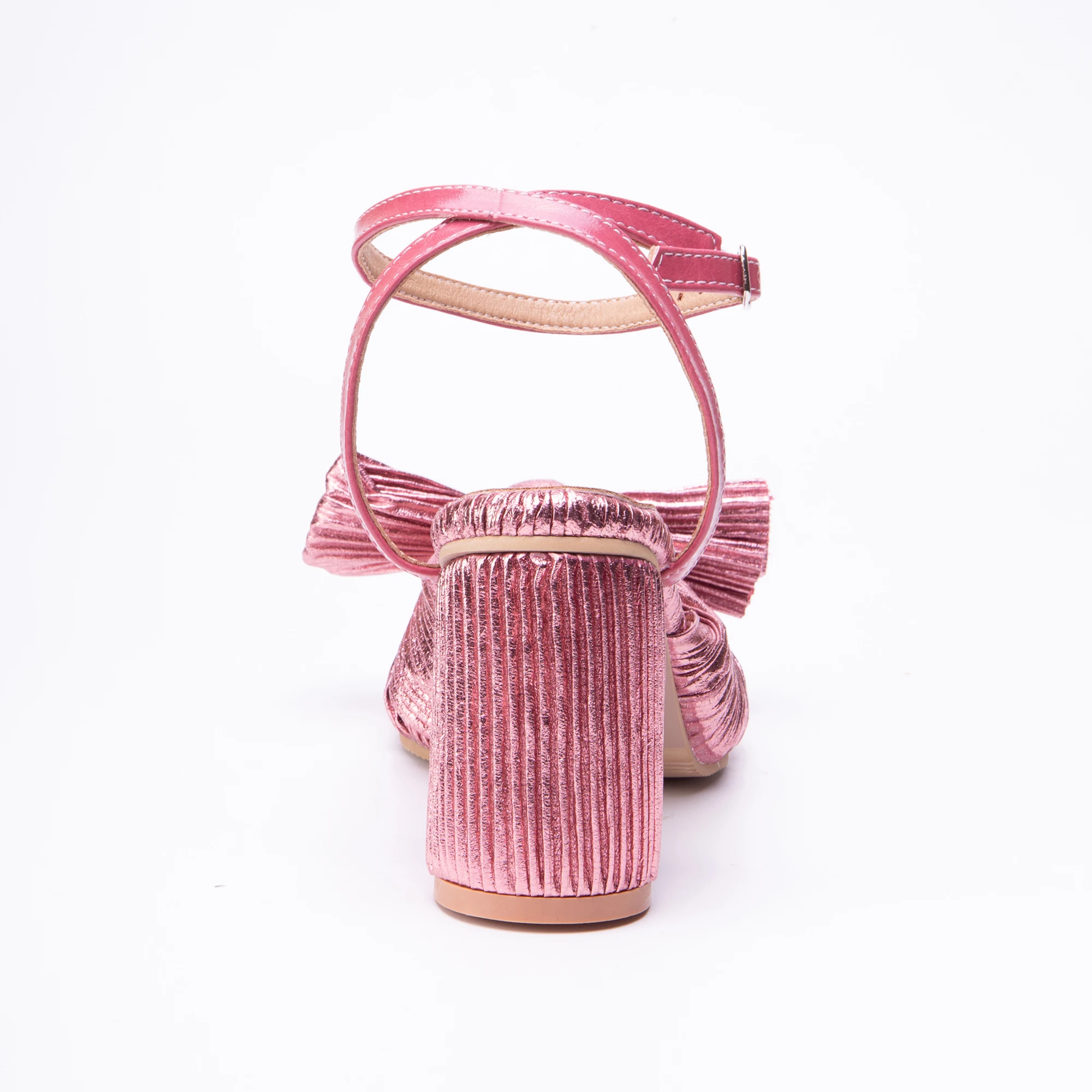 Stylish Sandals Women Size 34-51 Bling Bling Satin Shoes Summer 2023 Round Heels Sweet Butterfly Knot Princess Pumps