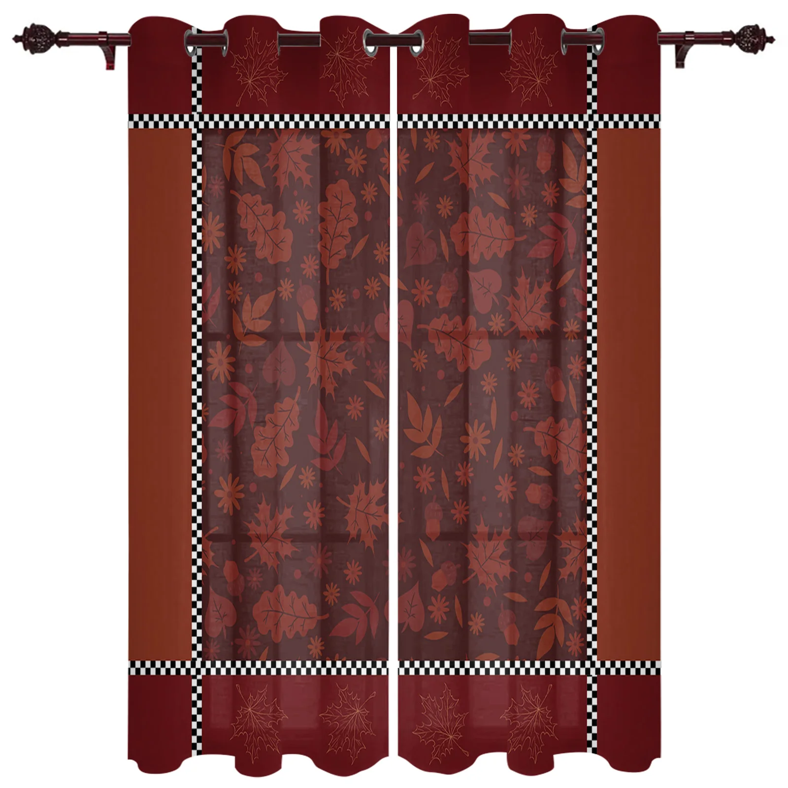 

Осенняя красная занавеска на окна в стиле ретро с кленовыми листьями, европейские Роскошные занавески для гостиной, шторы для спальни, занавески для окон, шторы s