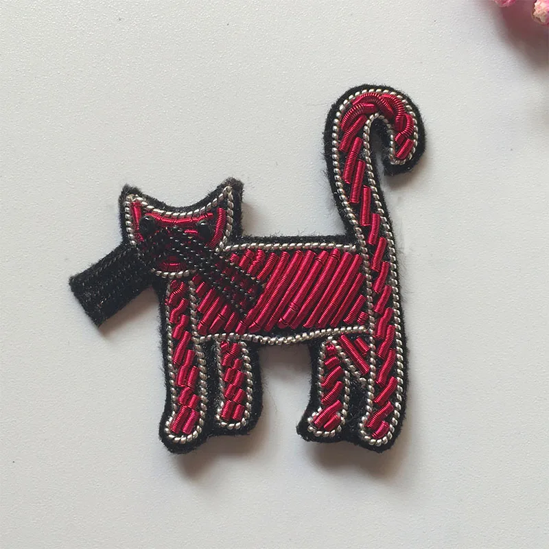 Индийская металлическая нить шелковая каннетель ручная вышивка Китти патч - Цена: 1202