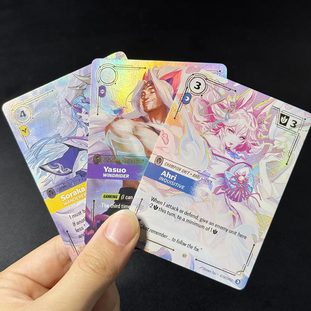 Фото Набор из 4 игровых карт Champion Riftbound TCG с анимационным текстурным фольгированием: Ари, Афелиос, Бард, Барон Нашор, Сорака, Сетт, Тимо, Вейн, Ясуо, Йоне №4