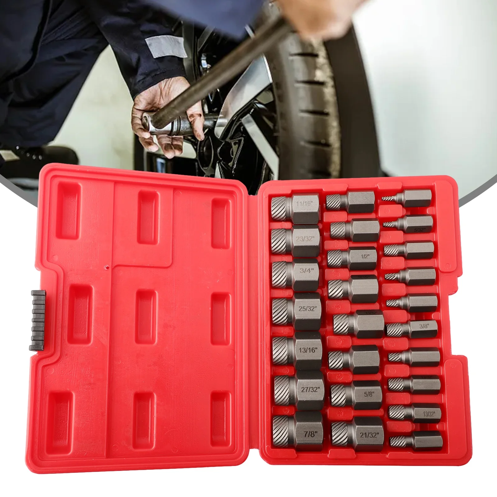 25 шт. набор экстракторов для поврежденных винтов профессиональный съемник