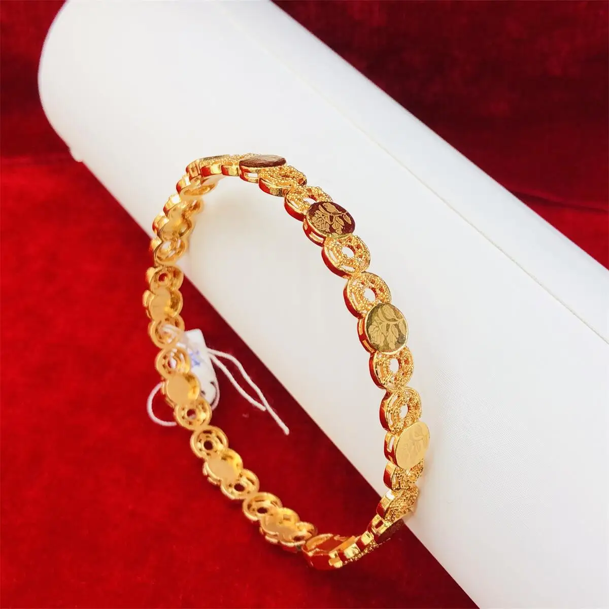

New Bangles For Women Men Ethiopian African Luxury Dubai Gold Color Bracelet Girls Bride Wedding Party Gifts Jewelry Wholesale