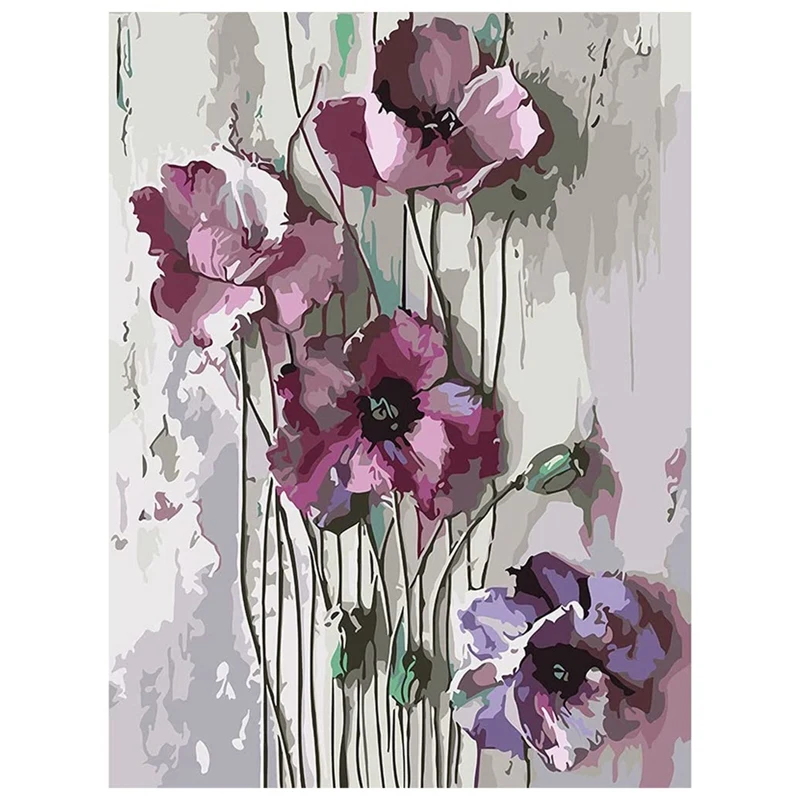 

Раскраска по номерам цветами, Раскраска по номерам для взрослых, детей, начинающих, Раскраска по номерам для самостоятельной сборки без рам...