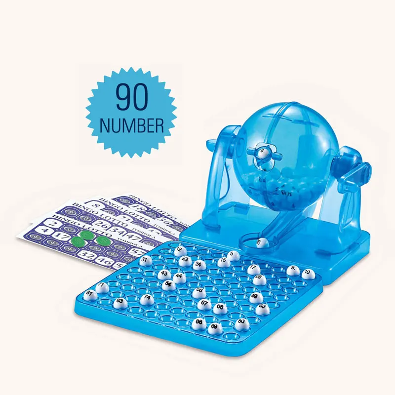 

Party Play 90 Number Bingo Board Game Lucky Lotto Machine With 48 Cards