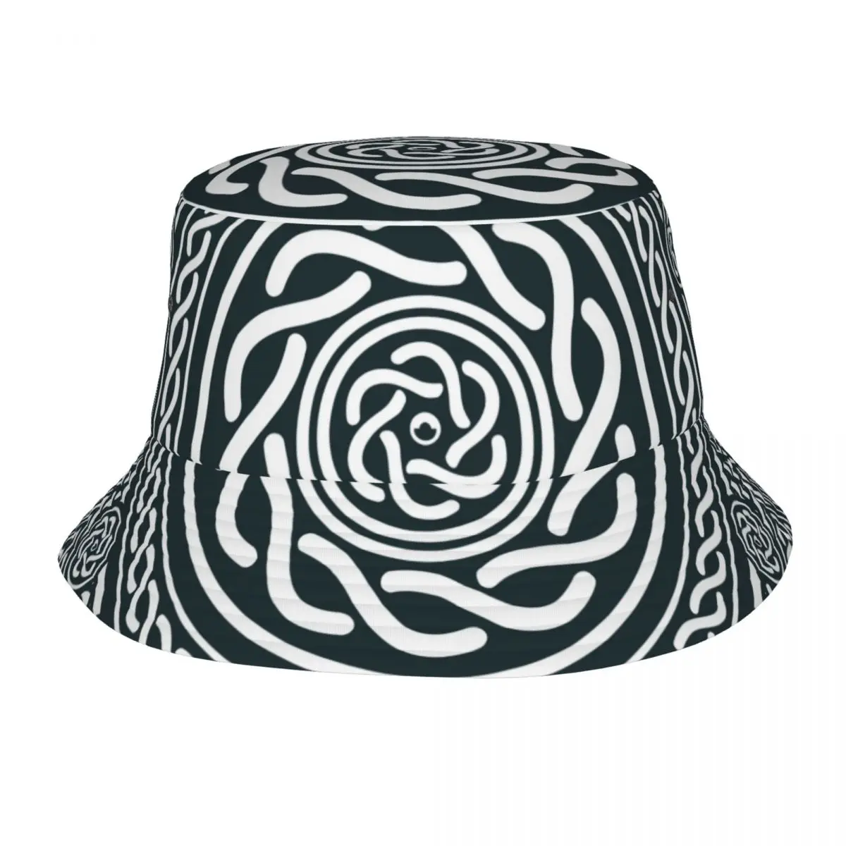 

Men Women Summer Abstract Black And White Celtic Mandala Bucket Hat Bob Fisherman hat Outdoor Travel Sun Visor Fashion Panama