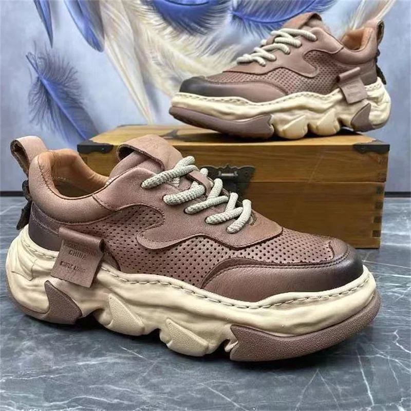 

New Classic Vintage Platform Sneakers Men Breathable Designer Trainers Streetwear Hip Hop Retro Shoes Men Luxury Chunky Sneakers