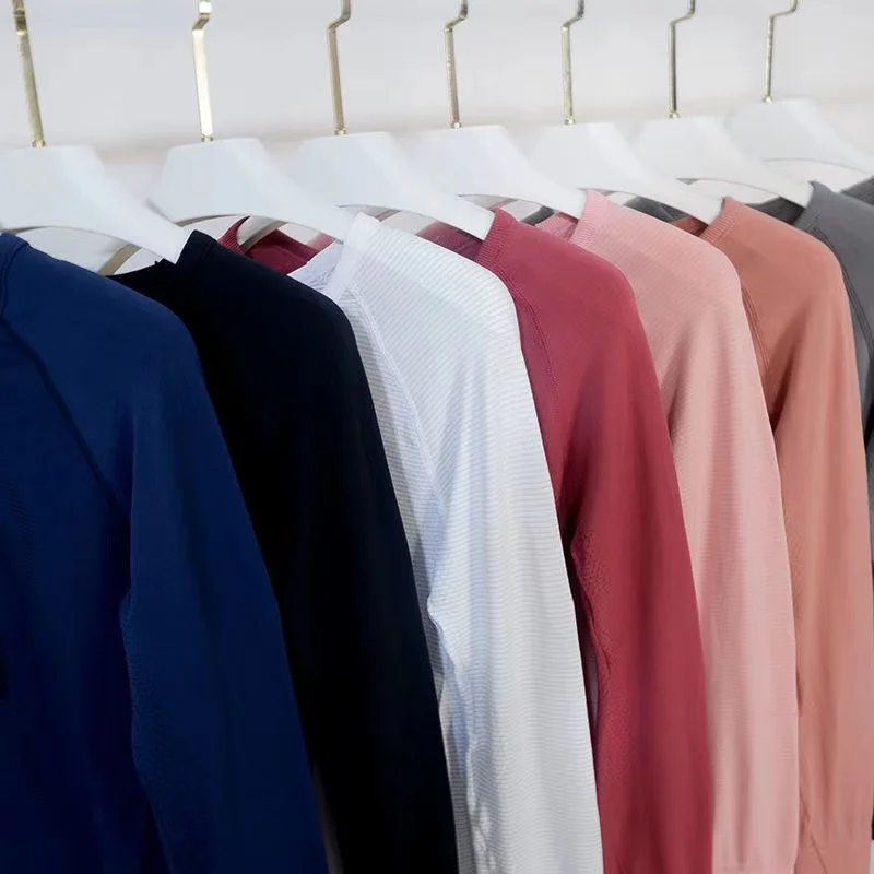 Lulu Women 2.0 Long Sleeve Sport Top Fitness Yoga Shirt Elasticity Crew Neck Quick Dry Breathable Workout Running T-shirts