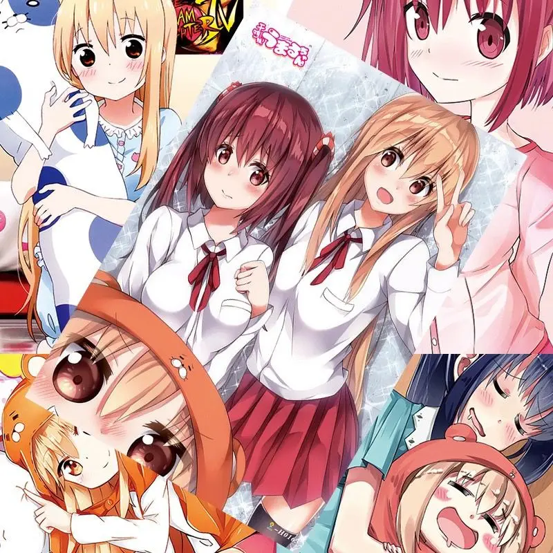 

Милые аниме наклейки Himouto! Постер Умару-Чан, новые цветные обои манга, настенные наклейки на стену в общежитие, бумажные игрушки