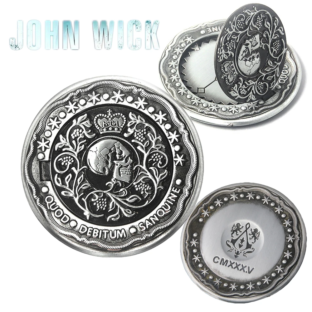Movie John Wick Chapter 4 Blood Oath Coin Cosplay Continental Hotel Adjudicator Collection Props Souvenir Badge Accessories Gift